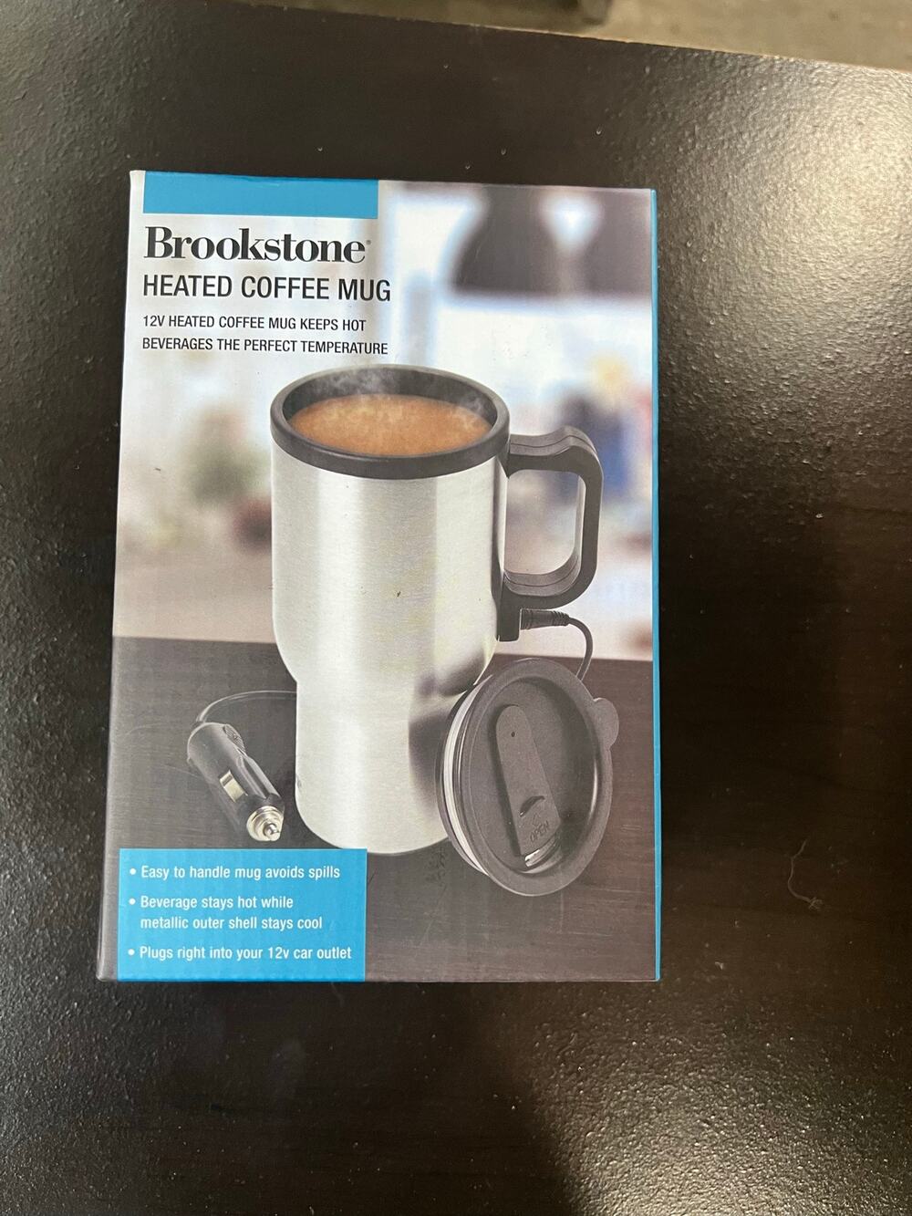 Brookstone Car Heated Coffee Tea Mug 13 oz NIB